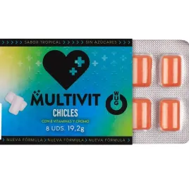 WUG Multivit - Le chewing-gum fonctionnel qui renforce vos défenses immunitaires au quotidien. Plaquette de 8 unités