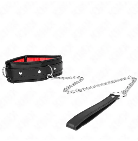KINK - COLLIER AVEC BRACELET IMITATION CUIR ÉPONGE MODÈLE 3 RÉGLABLE 37-54 CM X 3 CM