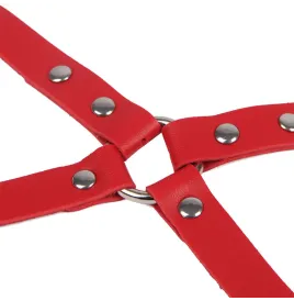 SUBBLIME - 953706 HANDSCHELLEN MIT BONDAGE-GÜRTEL ROT EINE GRÖSSE