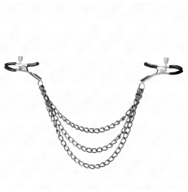 KINK - NIPPLE CLAMPS WITH 3 CHAINS BLACK 20-23-28 CM