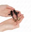 KINK - PINZAS PARA PEZONES PLANAS NEGRO CON CASCABEL 7 CM KINK - PINZAS PARA PEZONES PLANAS NEGRO CON CASCABEL 7 CM