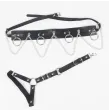 SUBBLIME - HARNAIS CEINTURE ET JARRETIÈRES AVEC ANNEAUX ET CHAÎNE DÉTAIL TAILLE UNIQUE SUBBLIME - HARNAIS CEINTURE ET JARRETIÈRES AVEC ANNEAUX ET CHAÎNE DÉTAIL TAILLE UNIQUE