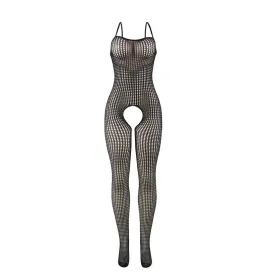 SUBBLIME - 951726 BLACK ELASTIC FISHNET CROTCHLESS BODYSTOCKING ONE SIZE