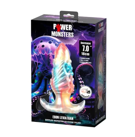 POWER MONSTERS - EBON LEVIATHAN PLUG ANAL HINCHABLE FANTASÍA TRICOLOR 18 CM