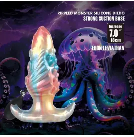 POWER MONSTERS - PLUG ANAL GONFLABLE TRICOLOR EBON LEVIATHAN 18 CM