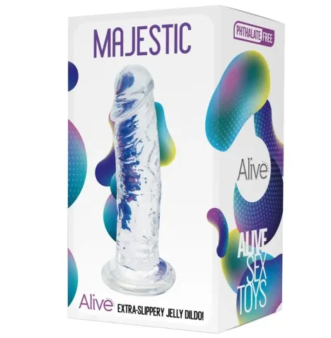 ALIVE - PÉNIS RÉALISTE MAJESTIC TRANSPARENT 14,7 CM