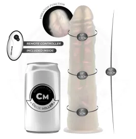 COCK MILLER - GODE AVEC VENTOUSE, LUMIÈRES ET VIBRATIONS AVEC TÉLÉCOMMANDE BLANC 21,5 CM