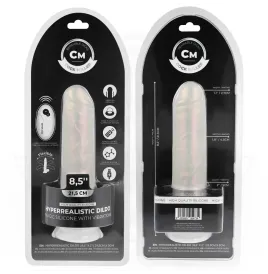 COCK MILLER - GODE AVEC VENTOUSE, LUMIÈRES ET VIBRATIONS AVEC TÉLÉCOMMANDE BLANC 21,5 CM