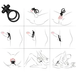 ARMONY - TRAVELER DOUBLE VIBRATOR RING FOR COUPLES RABBIT BLACK
