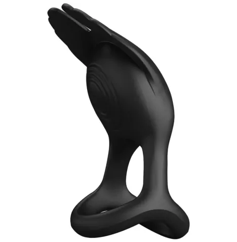 PRETTY LOVE - SILAS VIBRANT PENIS RING 7 VIBRATIONS BLACK SILICONE