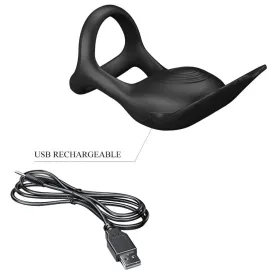PRETTY LOVE - SILAS ANELLO PER PENE VIBRANTE 7 VIBRAZIONI IN SILICONE NERO