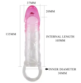 PRETTY LOVE - ODES FUNDA REALÍSTICA ALARGADORA DE 2 CM PARA PENE ROSA