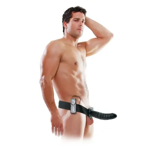 FETISH FANTASY SERIES - 19 CM VIBRIERENDER HOHL-STRAP-ON SCHWARZ