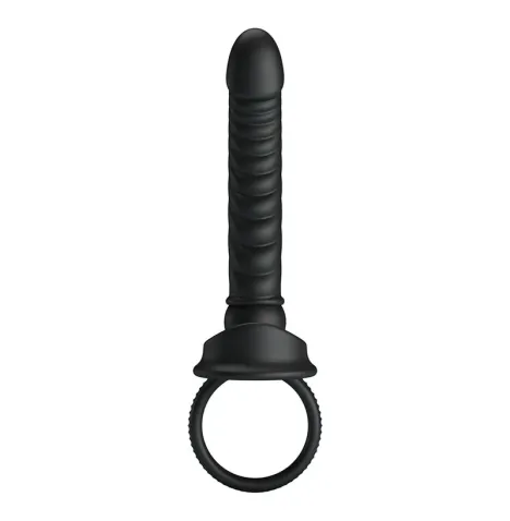 PRETTY LOVE - VIBRATORE ANALE MERRITT CON ANELLO E VIBRAZIONE NERO
