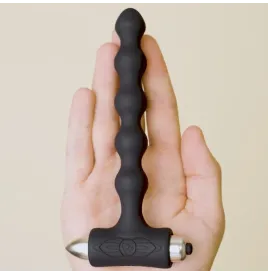 ROCKS- OFF - PETITE SENSATIONS PEARLS ANAL PLUG VIBRATOR BLACK