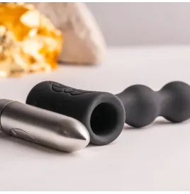ROCKS-OFF - PETITE SENSATIONS PEARLS ANAL PLUG VIBRATOR SCHWARZ