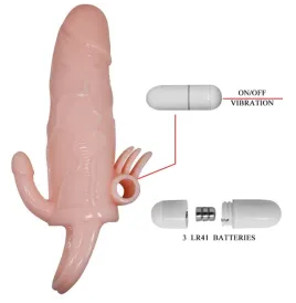 BAILE - COPERTURA PENE UOMO CORAGGIOSO CON CLITITO E CARNE PER STIMOLAZIONE ANALE 16.5 CM