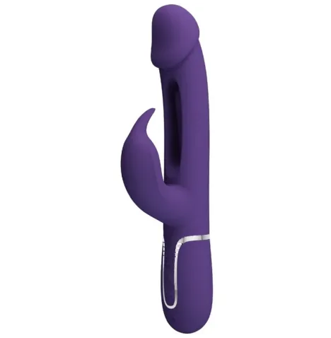 PRETTY LOVE - KAMPAS RABBIT 3 IN 1 MULTIFUNCTION VIBRATOR WITH TONGUE VIOLET