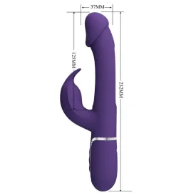 PRETTY LOVE - VIBRATEUR MULTIFONCTION 3 EN 1 KAMPAS RABBIT AVEC LANGUE VIOLET