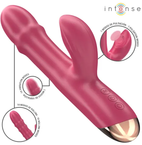 INTENSE - CHLOE VIBRATEUR MULTIFONCTION 3 EN 1 ROUGE