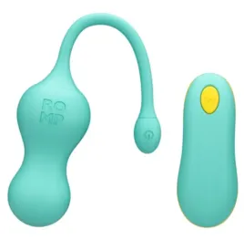 ROMP - CELLO VIBRATORE MULTIFUNZIONE A UOVO TURCHESE CON TELECOMANDO