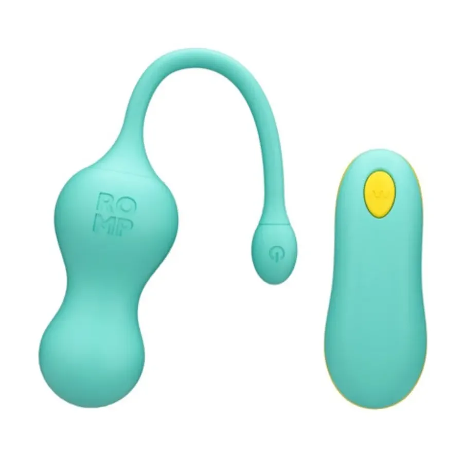 ROMP - CELLO MULTIFUNCTION VIBRATING EGG TURQUOISE REMOTE CONTROL ROMP - CELLO MULTIFUNCTION VIBRATING EGG TURQUOISE REMOTE CONTROL