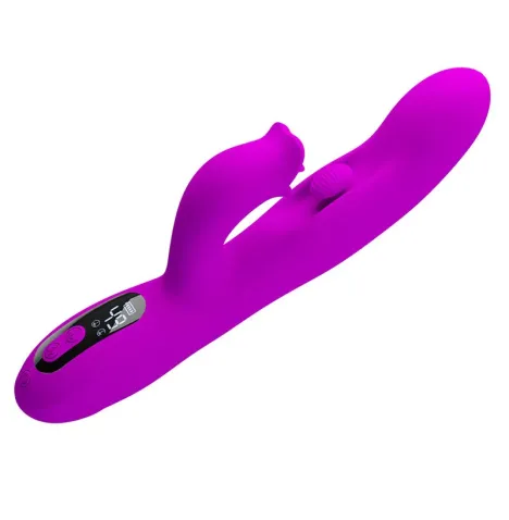 PRETTY LOVE - YALANDA RABBIT OSCILLATING VIBRATOR WITH LED DISPLAY PURPLE
