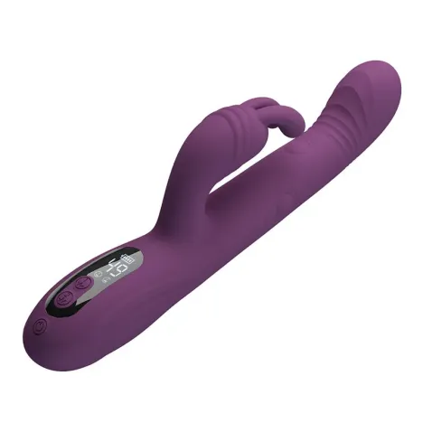 PRETTY LOVE - DEE VIBRATORE A CONIGLIO MULTIFUNZIONE OSCILLANTE E A PERCUSSIONE VIOLA