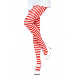 LEG AVENUE - COLLANTS RAYURES BLANC-ROUGE