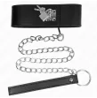 KINK - NECKLACE WITH BELT 65 CM WITH WIDE BLACK STRAP ADJUSTABLE 33.5-41 CM X 5 CM