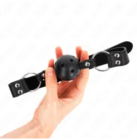 KINK - BÂTON RESPIRANT 4 CM AVEC DOUBLE RIVET MODÈLE 1 NOIR 62,5 x 2,5 CM RÉGLABLE 42-58 CM