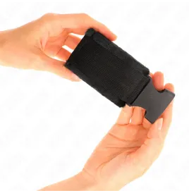 KINK - TENUTA DA POLSO IN NYLON HOOKandLOOP ROSSO-NERO MODELLO 1 REGOLABILE 25-35 CM X 6 CM