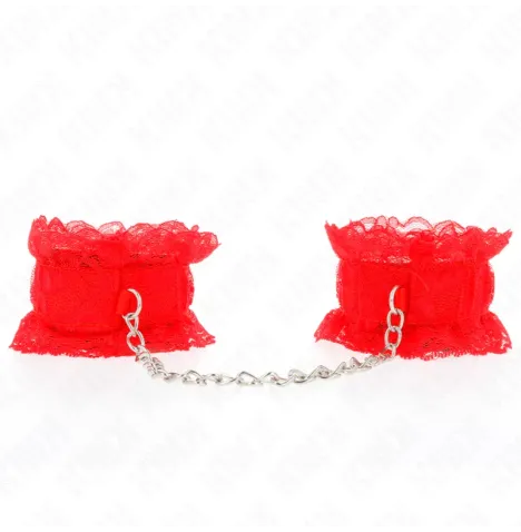 KINK - LACE ELASTIC WRIST RESTRAINTS RED
