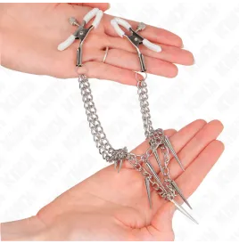 KINK - NIPPLE CLAMPS WITH SPIKES CHAINS 30 CM