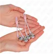 KINK - LUMINOUS SKULL NIPPLE CLAMPS WITH RING BELLS ADJUSTABLE PINK - SILVER