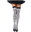LEG AVENUE - CALZINI ALTI ARLECCHINO BIANCO-NERO
