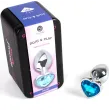SECRETPLAY - BUTT PLUG AUS METALL, BLAUES HERZ, KLEINE GRÖSSE 7 CM