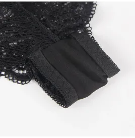 SUBBLIME - 953911 SILK AND LACE NIGHTGOWN PANTIES BLACK S-M