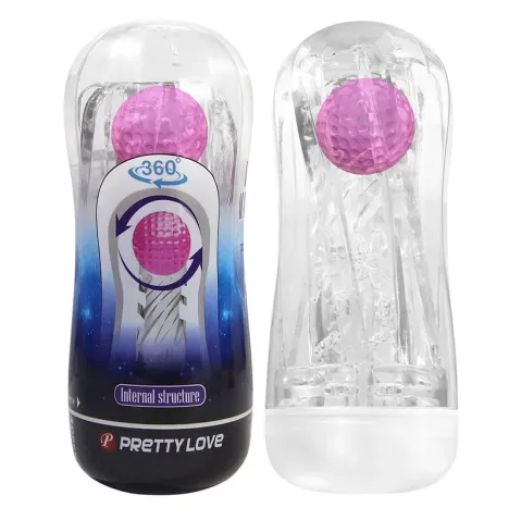 PRETTY LOVE - 360º TEXTURED MASTURBATION CUP CLEAR