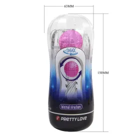 PRETTY LOVE - COUPE DE MASTURBATION TEXTURÉE À 360° TRANSPARENTE