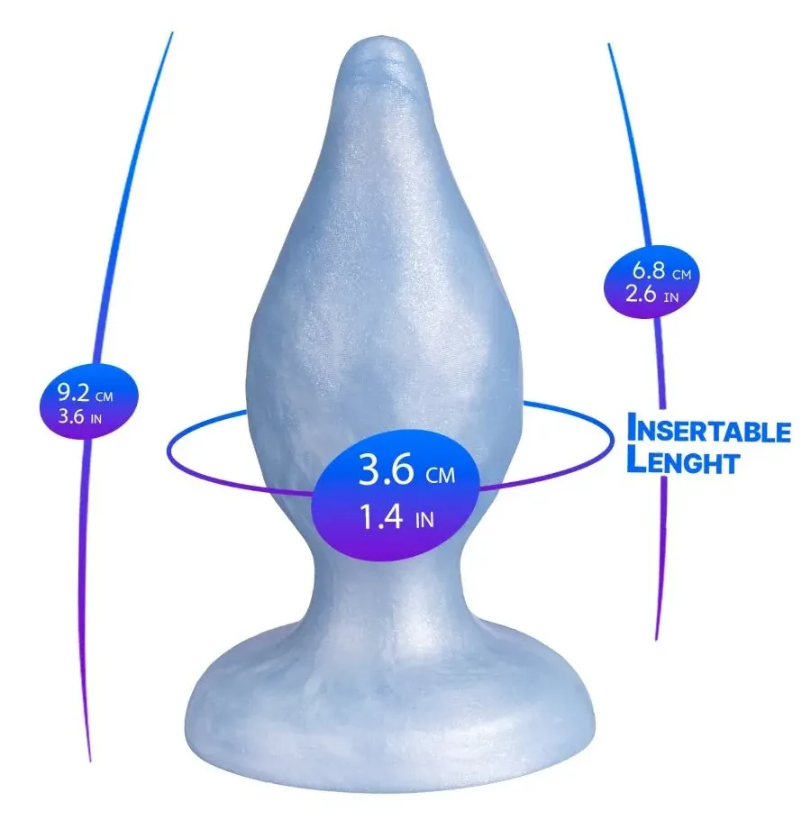 SILEXD - DIAMOND PLUG ANAL FANTASY SILICONA LIQUIDA TERMOREACTIVO AZUL PERLA 9.2 CM