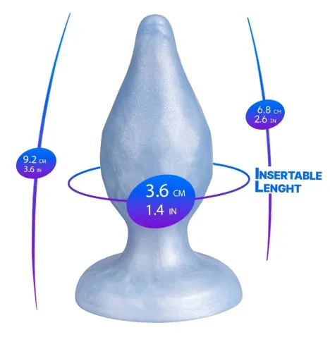 SILEXD - DIAMOND ANAL PLUG FANTASY SILICONE LIQUIDO TERMOREATTIVO BLU PERLA 9,2 CM