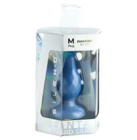 SILEXD - DIAMOND ANAL PLUG FANTASY LIQUID SILICONE THERMOREACTIVE PEARL BLUE 9.2 CM
