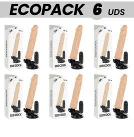 ECOPACK 6 UNIT - BASECOCK VIBRATORE REALISTICO TELECOMANDO NATURALE 21 CM -O- 4 CM