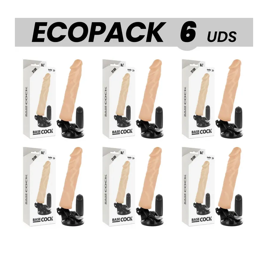 ECOPACK 6 UNITÉS - BASECOCK VIBRATEUR RÉALISTE TÉLÉCOMMANDE NATUREL 21 CM -O- 4 CM ECOPACK 6 UNITÉS - BASECOCK VIBRATEUR RÉALISTE TÉLÉCOMMANDE NATUREL 21 CM -O- 4 CM