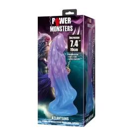 POWER MONSTERS - DILDO REALISTICO ATLANTEANO CON VENTOSA 19 CM Ø 5 CM BLU E VIOLA