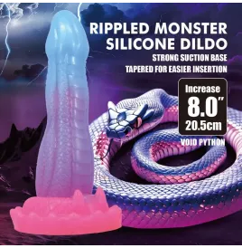 POWER MONSTERS - DILDO VOID PYTHON FANTASY CON VENTOSA 20,5 CM Ø 5,2 CM BLU, VIOLA E ROSA