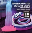 POWER MONSTERS - DILDO VOID PYTHON FANTASY CON VENTOSA 20,5 CM Ø 5,2 CM BLU, VIOLA E ROSA