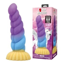 POWER MONSTERS - UNICORNO TRICOLORE FANTASY DILDO IN SILICONE 22 CM Ø 5 CM
