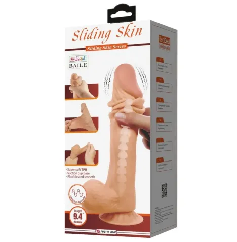 PRETTY LOVE - SLIDING SKIN SERIES REALISTISCHER DILDO MIT SLIDING SKIN SAUNAPF FERNBEDIENUNG FLEISCH 24 CM